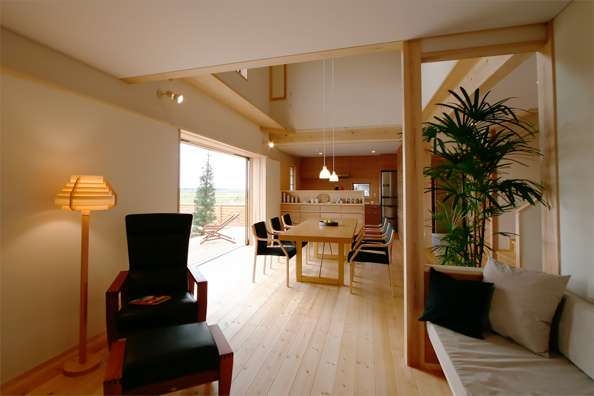 日建ホームの快適な空間が体験できるモデルハウスなごみの家のリビングの内観